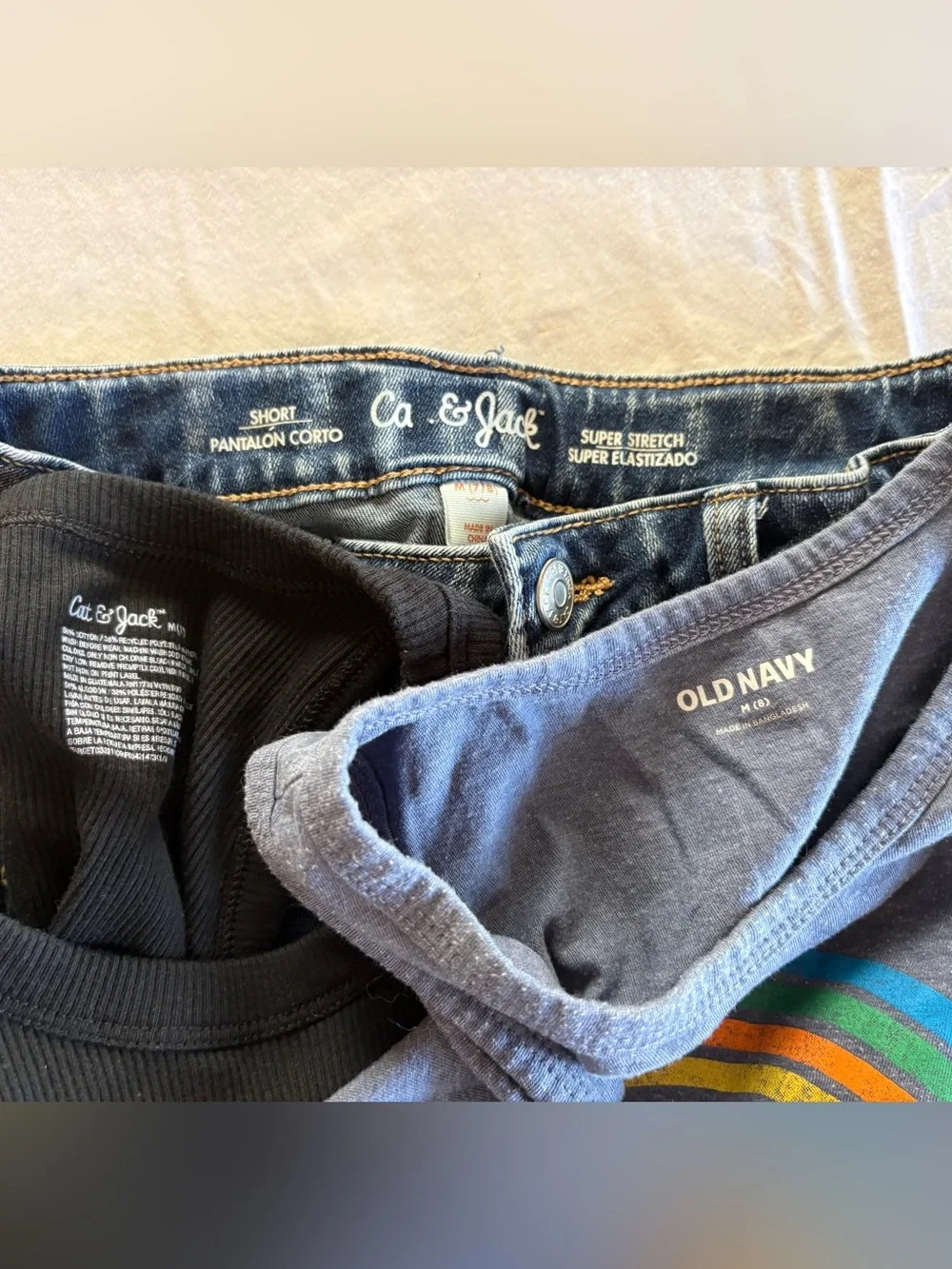 🌈 CAT & JACK + OLD NAVY Girls Size 7/8-8 Summer Lot (3 Pcs) Embroidered Shorts &